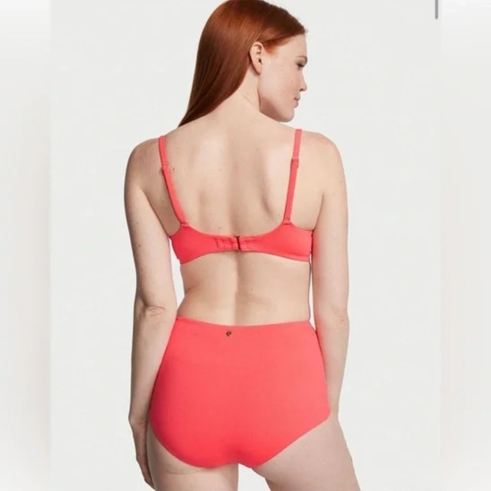 NWT Victoria's Secret High Waisted Mix&Match Boyshort Bikini Bottom Coral Sz M - Picture 3 of 13